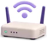 A cream Wi-Fi router